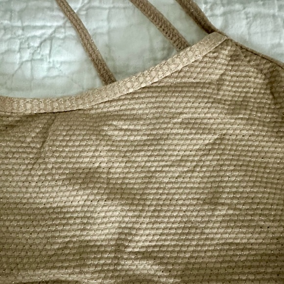 Frankies Bikinis Tan Sparkly Bikini Set - Picture 2 of 4